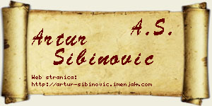 Artur Sibinović vizit kartica